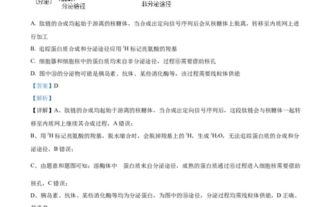 精品解析：山西省山大附中2025-2026学年高三上学期9月月考生物试题（解析版）_2025年9月