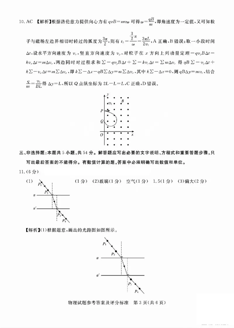 吕梁市2025年高三年级第二次模拟考试物理答案_2025年4月_250420山西省吕梁市2025年高三年级第二次模拟考试（全科）_吕梁市2025年高三年级第二次模拟考试物理
