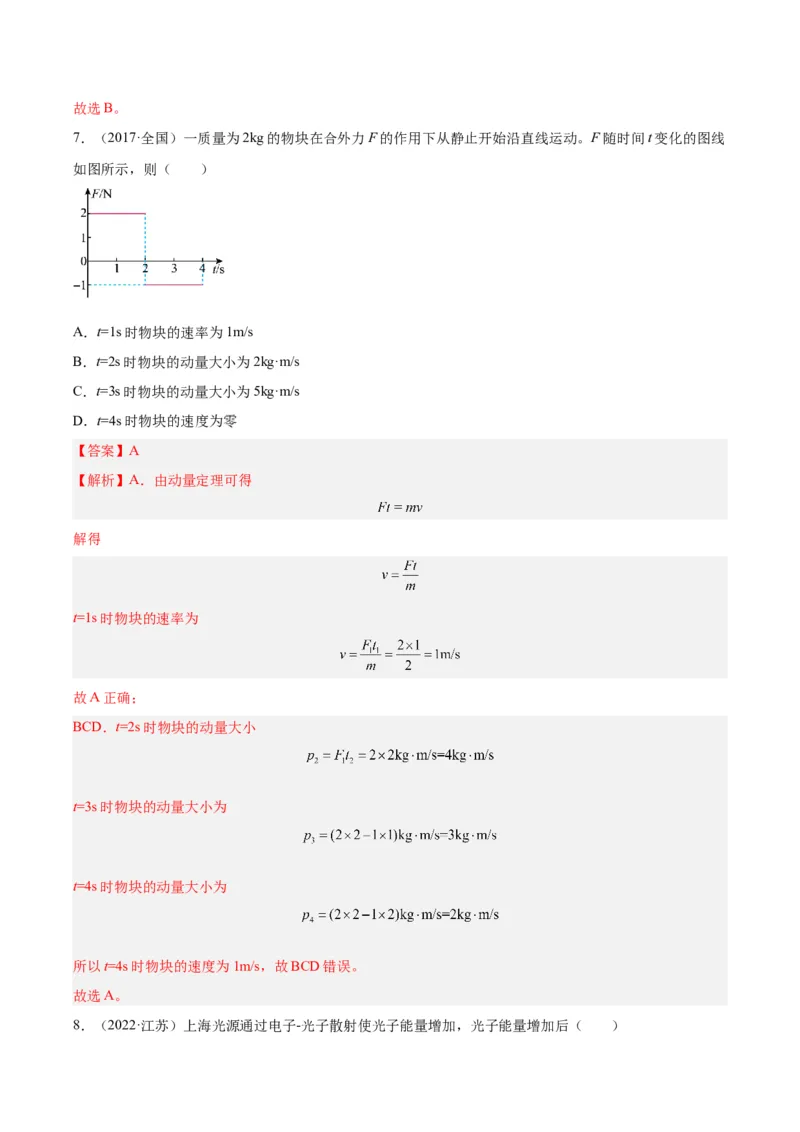 专题26冲量和动量（解析卷）-十年（2014-2023）高考物理真题分项汇编（全国通用）_近10年高考真题汇编（必刷）_十年（2014-2024）高考物理真题分项汇编（全国通用）