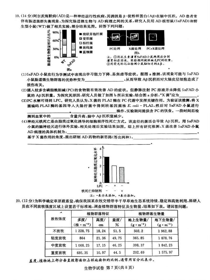 湖南新高考教学教研联盟暨长郡二十校联盟2025届高三年级第二次联考生物_2025年4月_250408湖南新高考教学教研联盟暨长郡二十校联盟2025届高三年级第二次联考（全科）