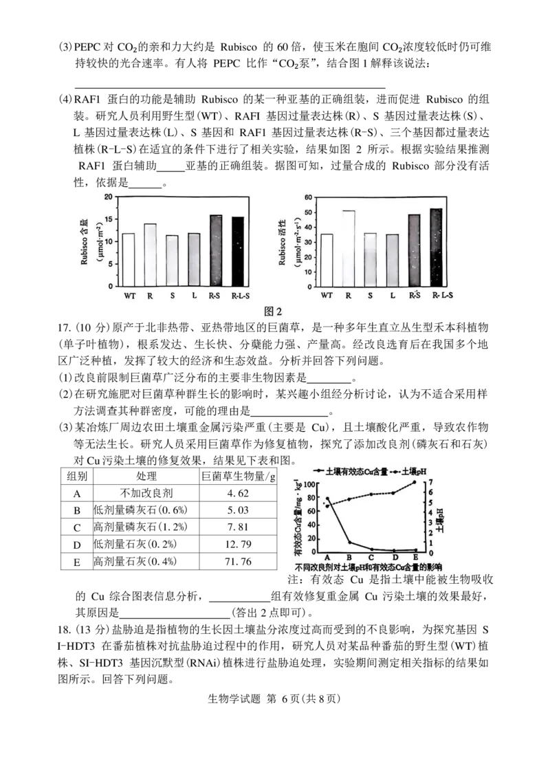 安徽省合肥市2025届高三第一次教学质量检测生物试卷（含答案）_2025年1月_250119安徽省合肥市2025届高三第一次教学质量检测（全科）