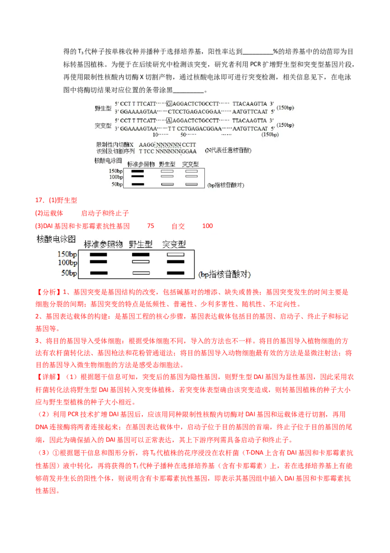 专题07孟德尔两大遗传定律（解析卷）_近10年高考真题汇编（必刷）_十年（2014-2024）高考生物真题分项汇编（全国通用）_2023年高考真题和模拟题生物分项汇编（全国通用）