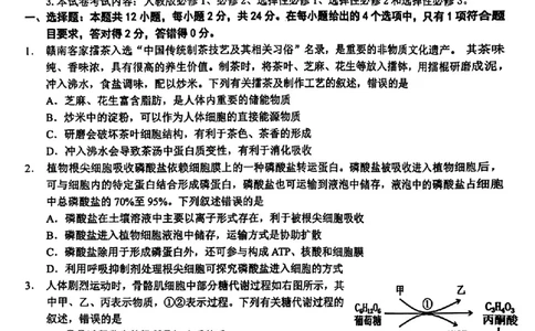 江西省赣州市2025年高三年级3月摸底考试生物_2025年3月_250311江西省赣州市2025届高三下学期3月一模考试（全科）_2025届江西省赣州市高三下学期一模生物