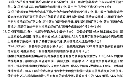河南省驻马店金太阳2025届高三1月期末联考生物答案_2025年1月_250123河南省驻马店金太阳2025届高三1月期末联考（全科）_河南省驻马店2025届高三1月期末联考生物
