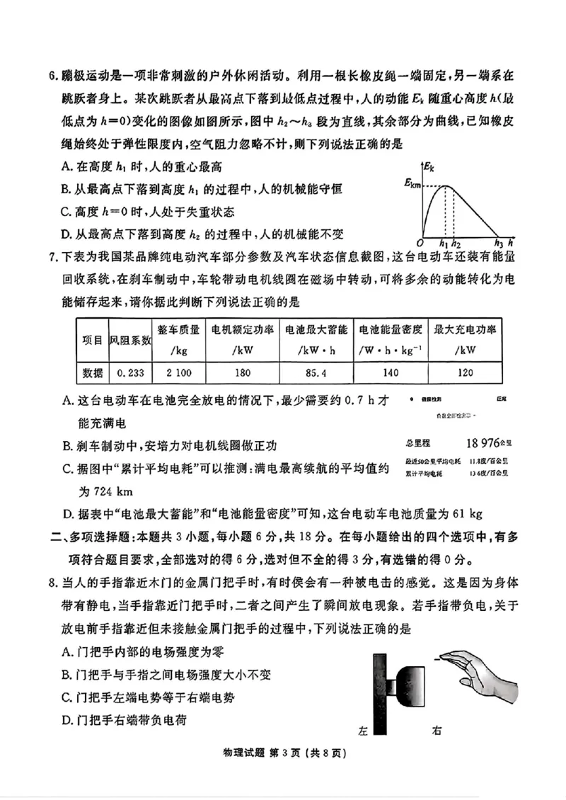 物理_2025年2月_250201衡水金卷2025届高三1月期末联考_衡水金卷2025届高三1月期末联考物理