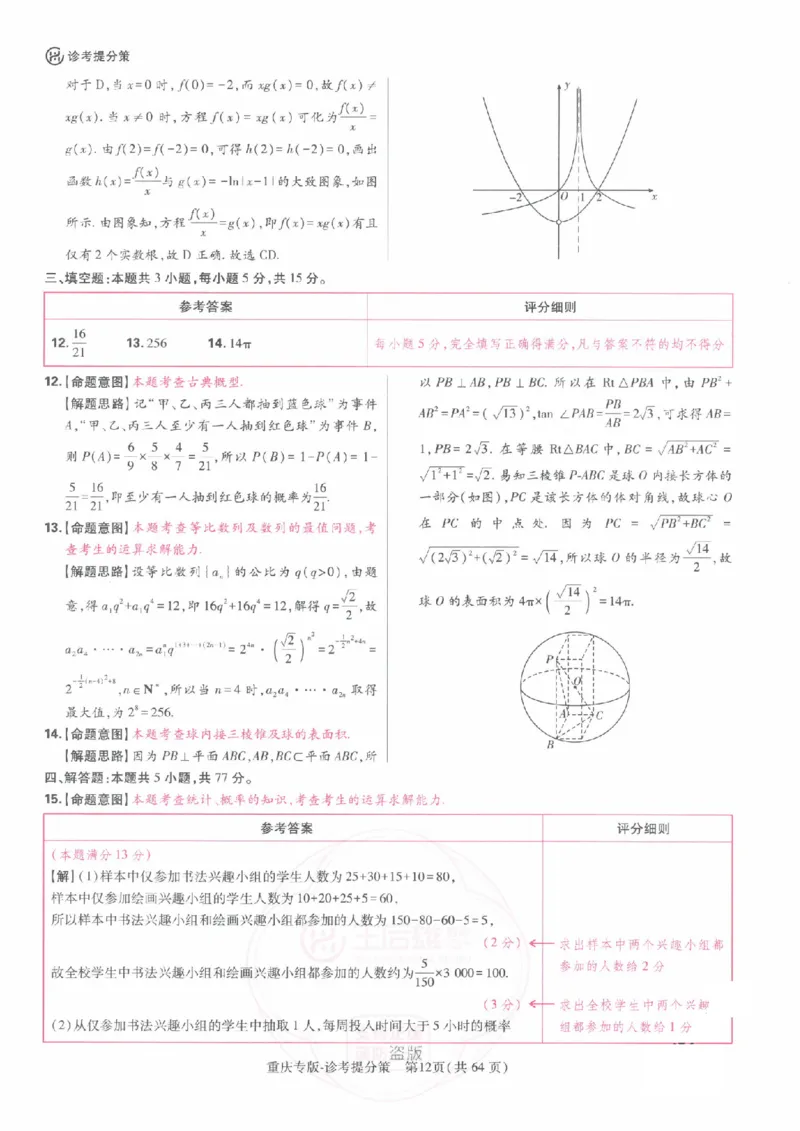 2024年王后雄高考押题预测卷重庆数学答案_2024高考押题卷_22024王hou雄_（新高考）2024王后雄押题预测卷（分科版）_2.数学