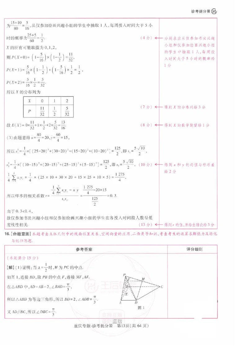 2024年王后雄高考押题预测卷重庆数学答案_2024高考押题卷_22024王hou雄_（新高考）2024王后雄押题预测卷（分科版）_2.数学