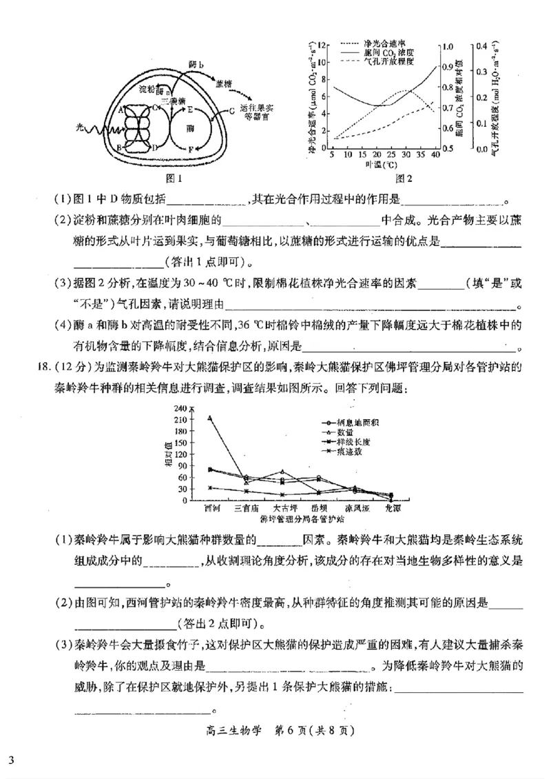 江西稳派1月期末生物+答案_2025年1月_250119江西智慧上进教育稳派联考2025届高三年级上学期期末教学质量质量检测1月联考（全科）