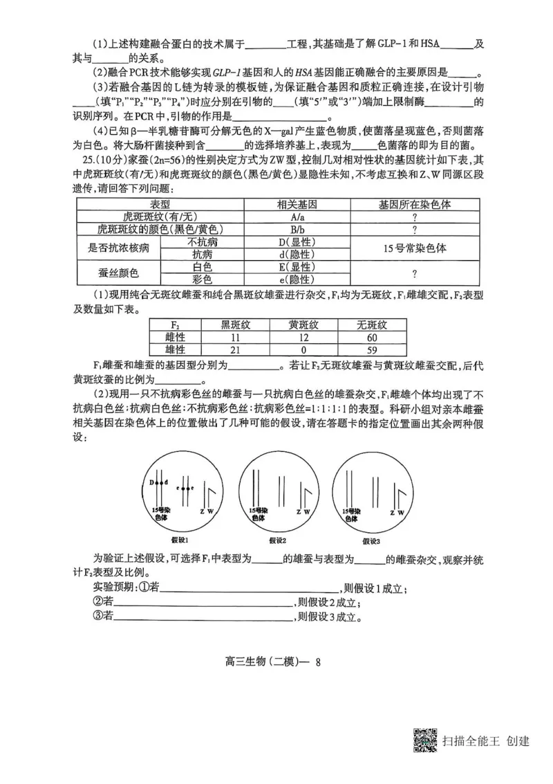 辽宁协作校2024-2025学年度高三第二次模拟考生物试题（含答案）_2025年4月_250424辽宁协作校2024-2025学年度高三第二次模拟考（全科）