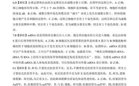 百师联盟2025届高三二轮复习联考（一）（百L）生物答案_2025年3月_250329百师联盟2025届高三二轮复习联考（一）（全科）_百师联盟2025届高三二轮复习联考（一）生物