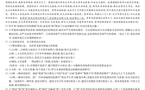四川省九师联盟2025届高三仿真模拟卷语文答案（G）_2025年5月_250511九师联盟2025届高三仿真模拟卷（G）（全科）