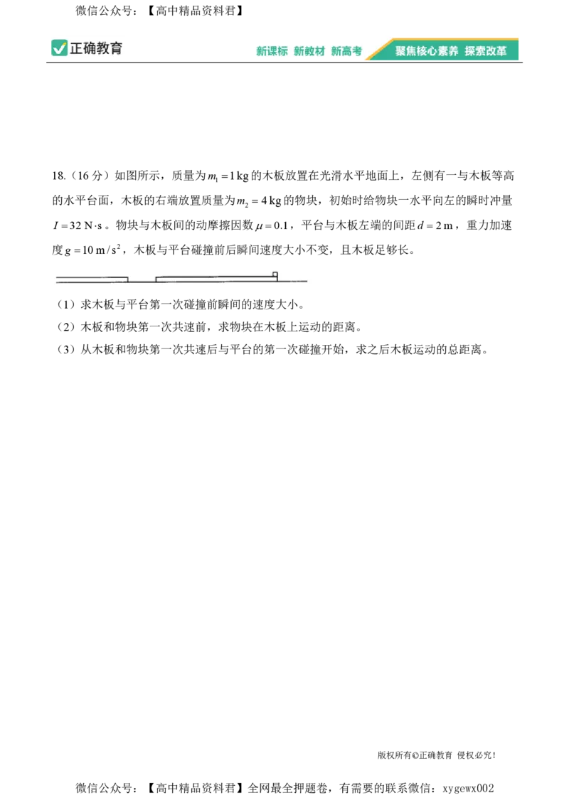 2024届明日之星高考物理精英模拟卷山东版_2024高考押题卷_72024正确教育全系列_2024明日之星全系列_（新高考）2024《明日之星&middot;高考精英模拟卷》（九科全）各一套