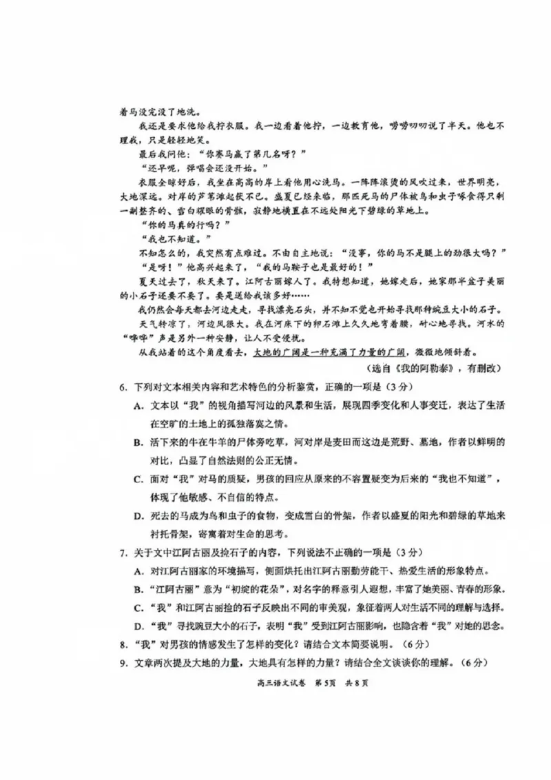 语文试卷_2025年2月_2502192025届广东省梅州市高三下学期模拟预测（一）（全科）_2025届广东梅州一模语文