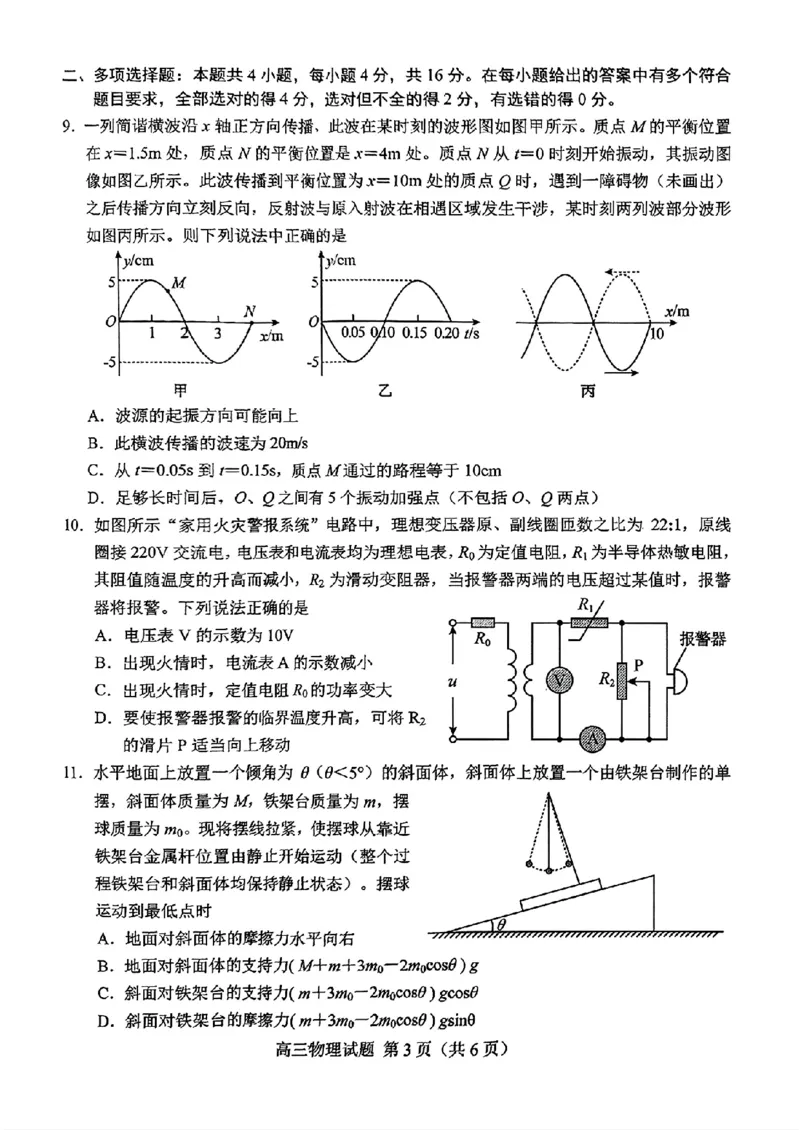 山东省菏泽市2025年高三二模考试物理_2025年5月_250511山东省菏泽市2025年高三二模考试（菏泽二模）（全科）