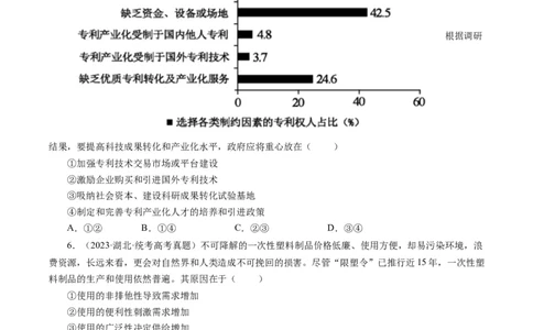 专题04发展社会主义市场经济-学易金卷：十年（2014-2023）高考政治真题分项汇编（人教卷）（原卷卷）_近10年高考真题汇编（必刷）_十年（2014-2024）高考政治真题分项汇编（全国通用）