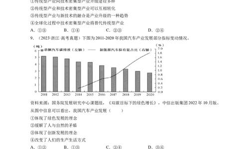 专题04发展社会主义市场经济-学易金卷：十年（2014-2023）高考政治真题分项汇编（人教卷）（原卷卷）_近10年高考真题汇编（必刷）_十年（2014-2024）高考政治真题分项汇编（全国通用）