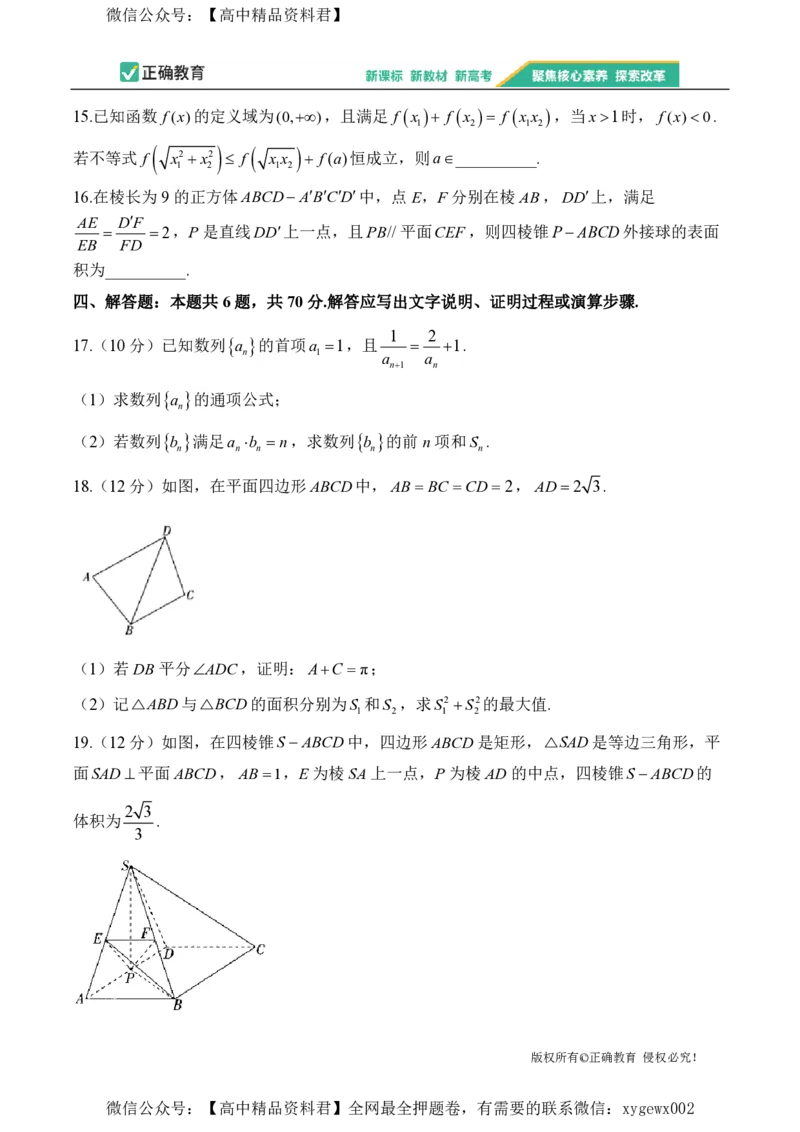2024届明日之星高考数学精英模拟卷新课标卷_2024高考押题卷_72024正确教育全系列_2024明日之星全系列_（新高考）2024《明日之星&middot;高考精英模拟卷》（九科全）各一套