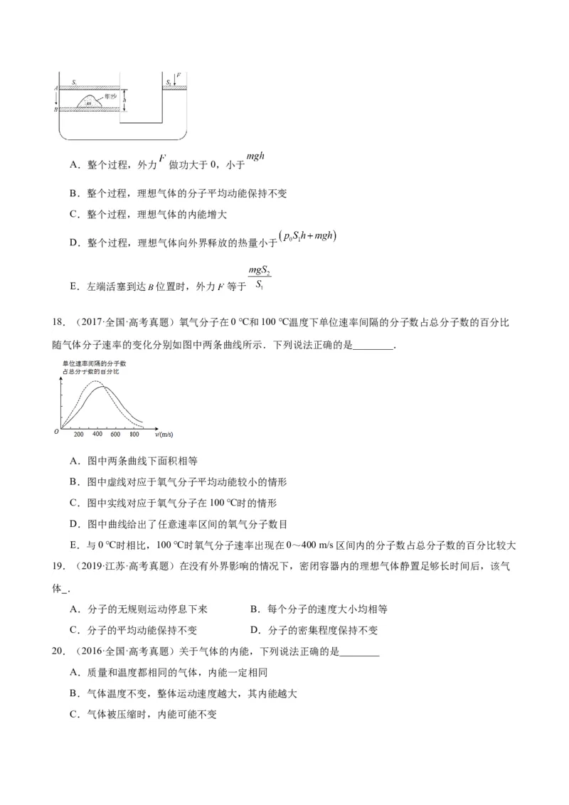 专题55分子动理论（原卷卷）-十年（2014-2023）高考物理真题分项汇编（全国通用）_近10年高考真题汇编（必刷）_十年（2014-2024）高考物理真题分项汇编（全国通用）