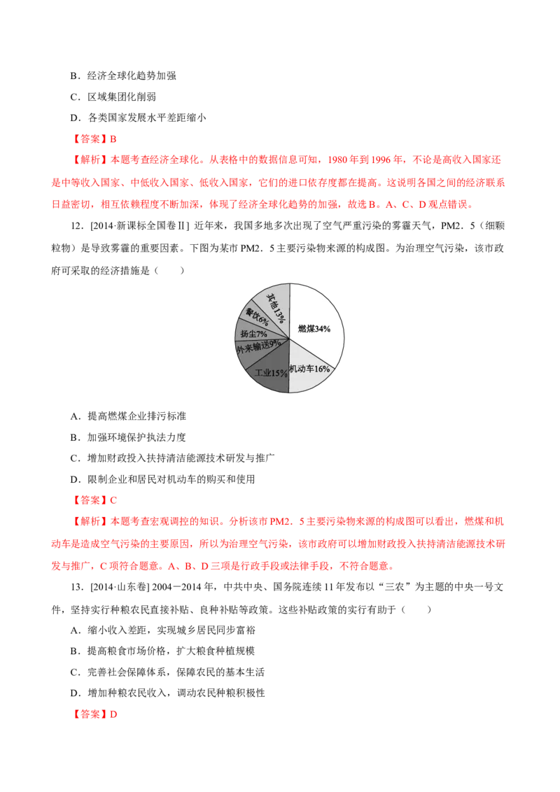 专题04发展社会主义市场经济-学易金卷：十年（2014-2023）高考政治真题分项汇编（人教卷）（解析卷）_近10年高考真题汇编（必刷）_十年（2014-2024）高考政治真题分项汇编（全国通用）