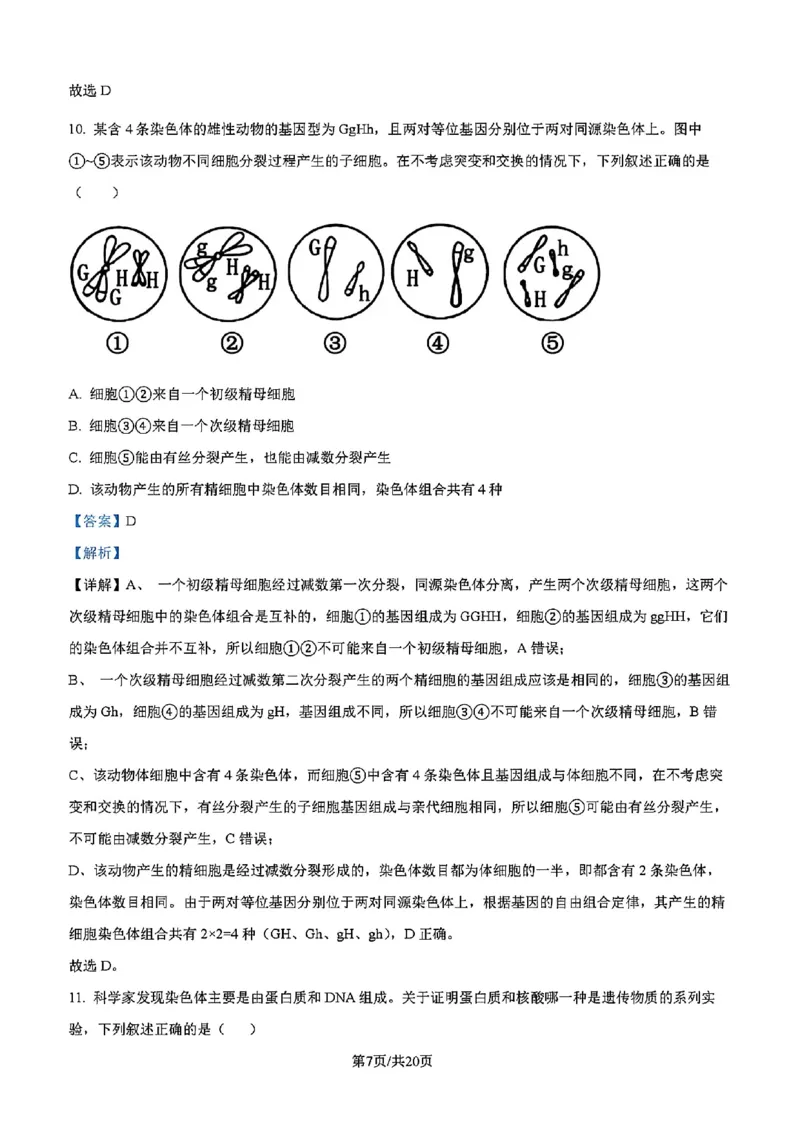 吉林省吉林市一中23级(26届)2025-2026学年度高三上学期第一次质量检测生物试题卷（含解析）_2025年10月_12026年试卷教辅资源等多个文件_生物