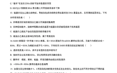 吉林省吉林市一中23级(26届)2025-2026学年度高三上学期第一次质量检测生物试题卷（含解析）_2025年10月_12026年试卷教辅资源等多个文件_生物