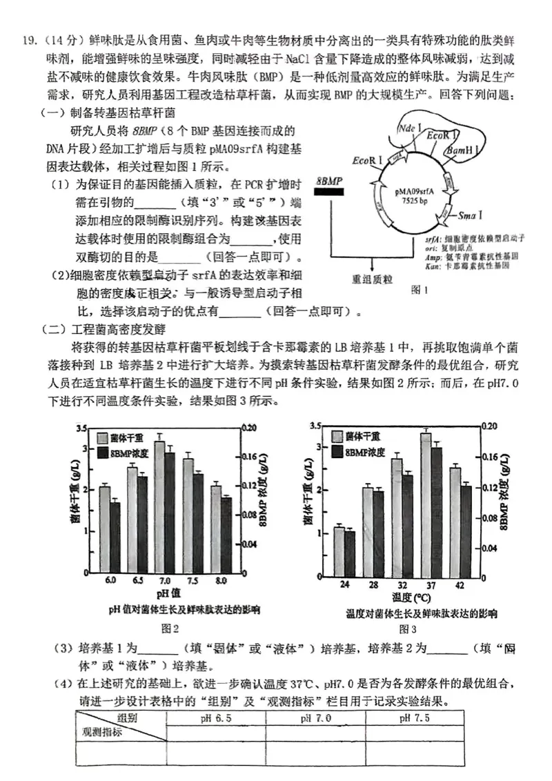 生物试卷_2025年1月_250118福建省泉州市2025届高中毕业班质量监测（二）（全科）_福建省泉州市2025届高中毕业班质量监测(二)生物