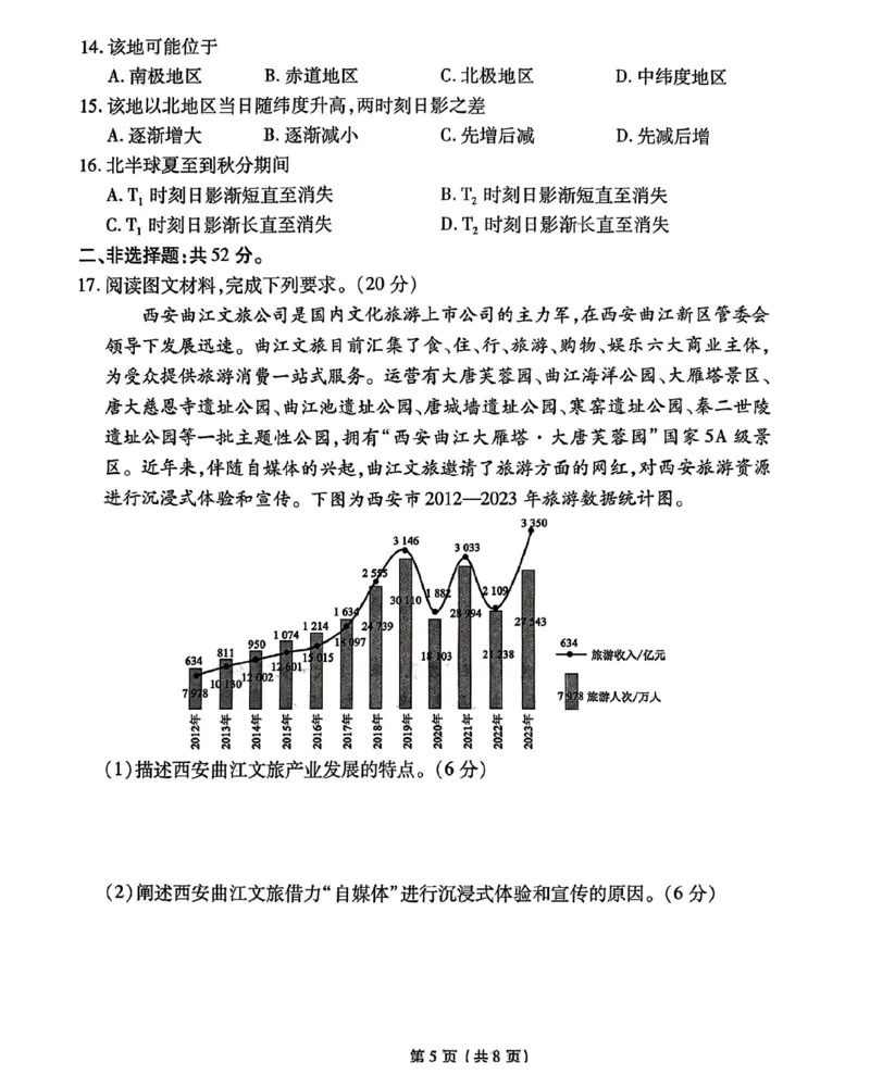 甘肃省衡水金卷&middot;先享题&middot;信息卷2025届高三模拟试题（五）地理_2025年5月_0522衡水金卷&middot;先享题&middot;信息卷2025届高三模拟试题（五）