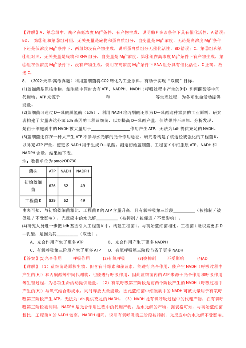 专题04酶和ATP（解析卷）_近10年高考真题汇编（必刷）_十年（2014-2024）高考生物真题分项汇编（全国通用）_十年（2014-2023）高考生物真题分项汇编（全国通用）