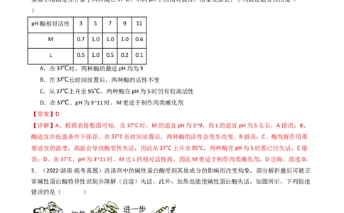 专题04酶和ATP（解析卷）_近10年高考真题汇编（必刷）_十年（2014-2024）高考生物真题分项汇编（全国通用）_十年（2014-2023）高考生物真题分项汇编（全国通用）