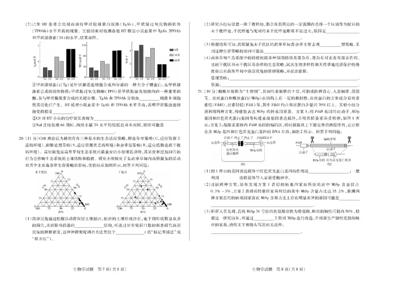 河南省天一大联考2024-2025学年高中毕业班阶段性测试（六）生物_2025年3月_250320河南省天一大联考2024-2025学年高中毕业班阶段性测试（六）（全科）