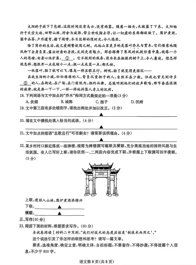 语文试卷_2025年5月_250514四川高三第二次教学质量联合测评_四川省2025届高三第二次教学质量联合测评语文