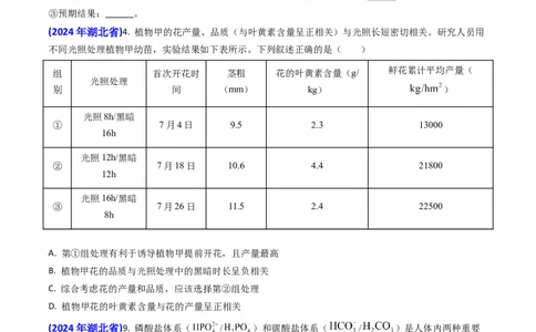 专题05光合作用与细胞呼吸-2024年高考真题和模拟题生物分类汇编(学生卷）_近10年高考真题汇编（必刷）_十年（2014-2024）高考生物真题分项汇编（全国通用）