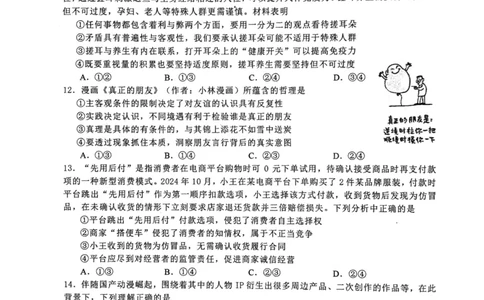 华师一附中五月适应性检测政治_2025年5月_250531湖北省武汉市华中师范大学第一附属中学2025届高三下学期五月适应性检测（全科）