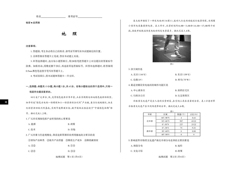 山西省思而行2025年3月高考适应性测试地理_2025年3月_250314山西省思而行2025年3月高考适应性测试（山西一模）（全科）_山西省思而行2025年3月高考适应性测试地理