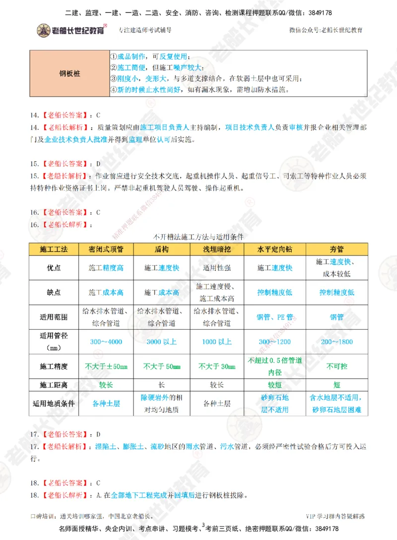 2025老船长一建市政-模拟卷B-答案_2026年一级建造师_2026年一建市政_2025年一建市政SVIP_05-考前密训✿央企特训✿机构普押_36-市政《模考AB卷》老船长