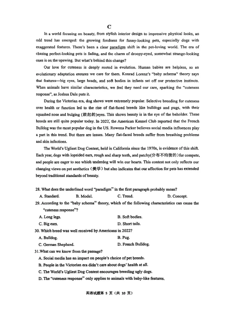 湖南省&ldquo;长望浏宁&rdquo;四县联考2025届高三下学期3月调研考试英语+答案_2025年3月_250319湖南省&ldquo;长望浏宁&rdquo;四县联考2025届高三下学期3月调研考试试题（全科）