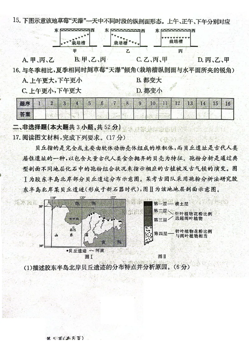 甘肃省2025届高三下学期高考模拟卷地理_2025年2月_250217甘肃省2025届高三下学期高考模拟卷（全科）_甘肃省2025届高三下学期高考模拟卷地理