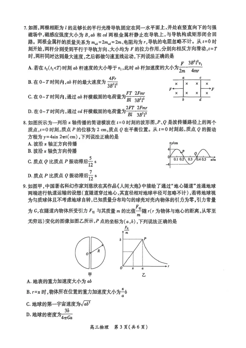 江西省上进联考2024-2025学年高三下学期5月高考适应性大练兵联考物理试题_2025年5月_250528江西省上进联考2024-2025学年高三下学期5月高考适应性大练兵联考