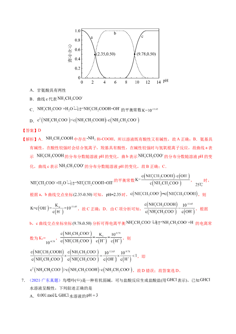 专题63溶液中粒子浓度大小比较（解析卷）_近10年高考真题汇编（必刷）_十年（2014-2024）高考化学真题分项汇编（全国通用）_十年（2014-2023）高考化学真题分项汇编（全国通用）
