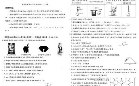 安徽省阜阳市2025届高三上学期教学质量统测化学试卷（含答案）_2025年1月_250110安徽省阜阳市2025届高三上学期教学质量统测（全科）