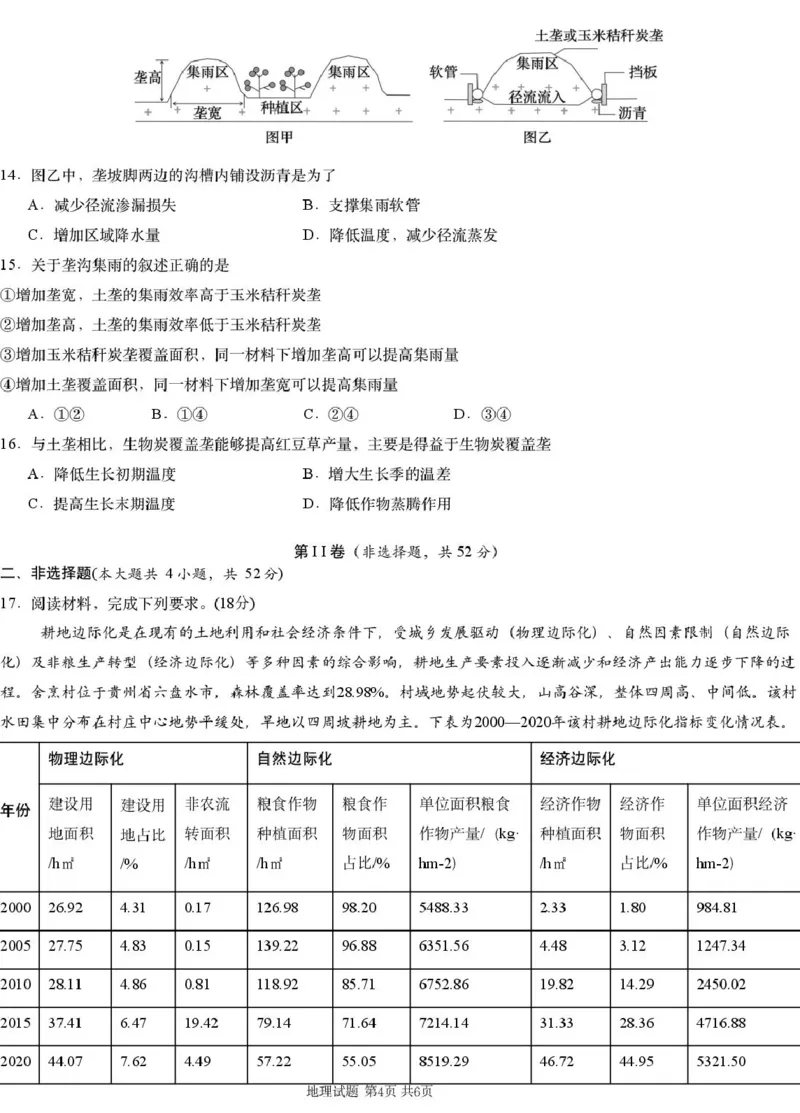 湖南省2025届高三下学期一轮复习收官联考地理试卷（含答案）_2025年2月_2502192025届湖南省高三下学期一轮复习收官联考