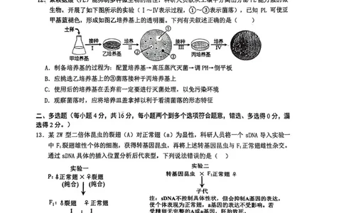 江西省鹰潭市2024-2025学年高三下学期第一次模拟考试生物试题（含答案）_2025年3月_250324江西省鹰潭市2024-2025学年高三下学期第一次模拟考试（全科）