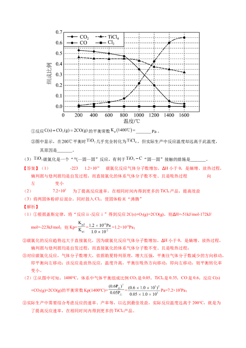 专题64原理综合题&mdash;&mdash;反应热+化学平衡（解析卷）_近10年高考真题汇编（必刷）_十年（2014-2024）高考化学真题分项汇编（全国通用）