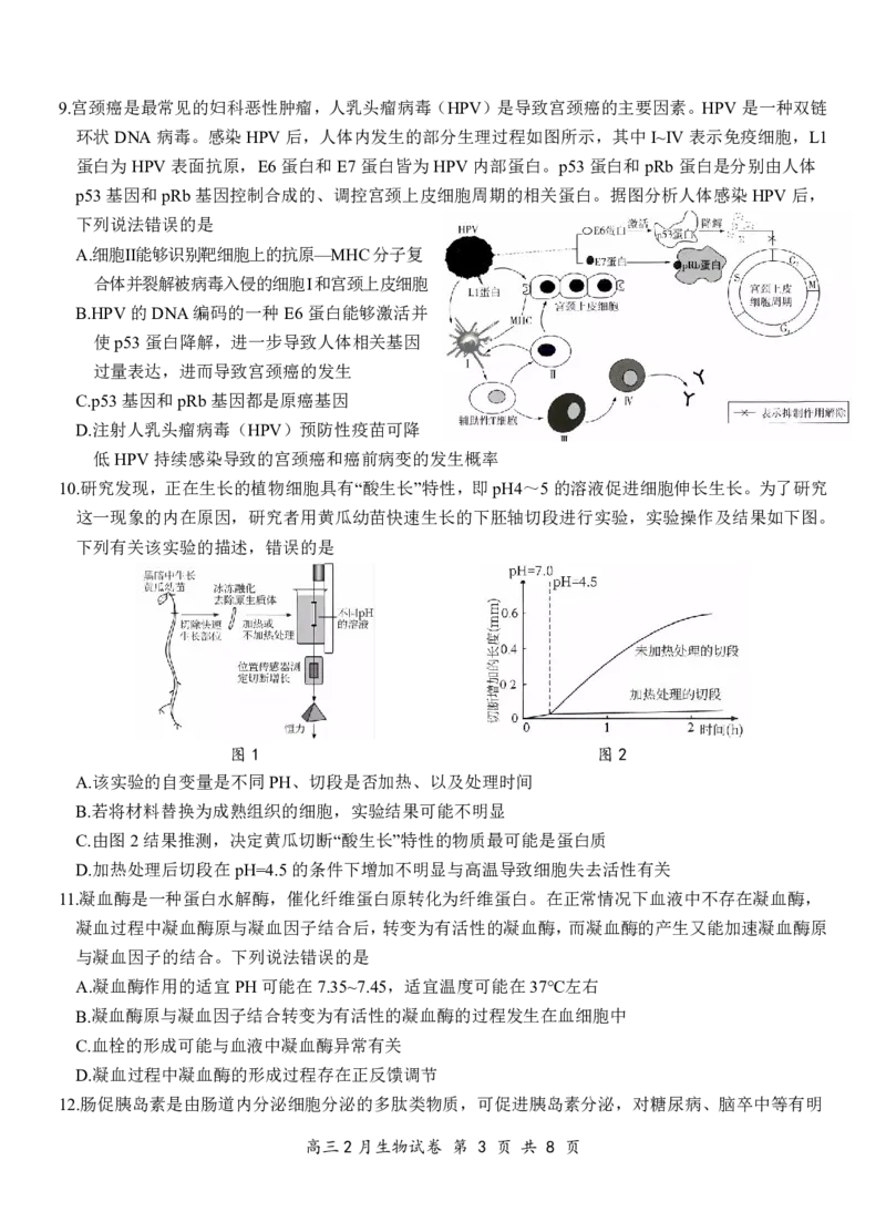 湖北省云学名校联盟2025届高三年级2月联考生物_2025年2月_250219湖北省云学名校联盟2025届高三年级2月联考（全科）_湖北省云学名校联盟2025届高三年级2月联考生物