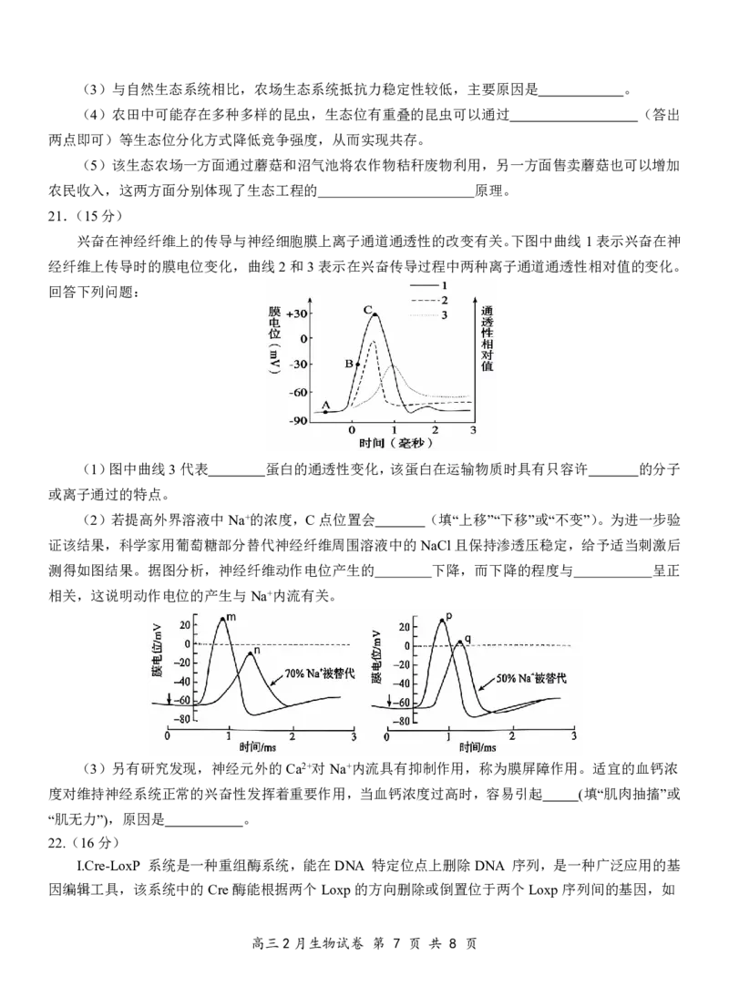 湖北省云学名校联盟2025届高三年级2月联考生物_2025年2月_250219湖北省云学名校联盟2025届高三年级2月联考（全科）_湖北省云学名校联盟2025届高三年级2月联考生物