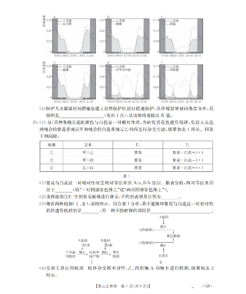 甘肃省金太阳2026届高三9月开学联考（GS）生物_2025年9月_250912甘肃省金太阳2026届高三9月开学联考（26-1002C）（全科）