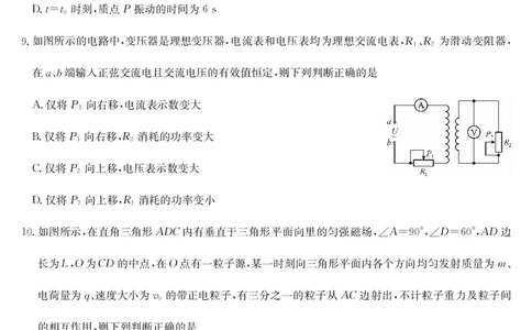 物理-4月质量检测（W）_2025年5月_250511湖北省九师联盟2025届高三4月质量检测（W）（全科）
