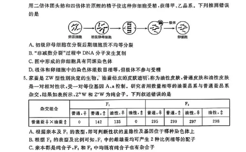 河南五市2025届高三期末生物试题及答案_2025年1月_250121河南普通高中（青桐鸣大联考）2024-2025学年（上）高三年级期末考试