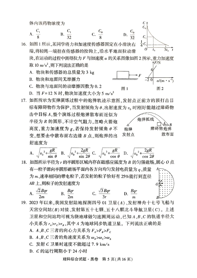 ok黑白卷黑卷理综_2024高考押题卷_32024腾远黑白卷_2024黑白卷（语理数英理综）_黑卷