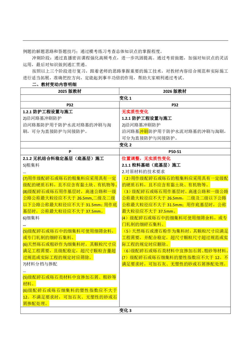 2026二级建造师教材变动对比明细-《公路工程管理与实务》_2026二建全科_26二建各科电子教材_2026年-二建-新旧教材对比解析(已更新)